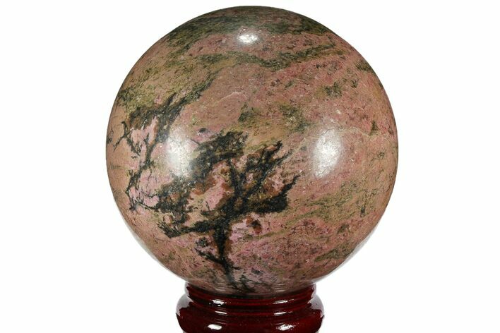 Polished Rhodonite Sphere - Madagascar #111065